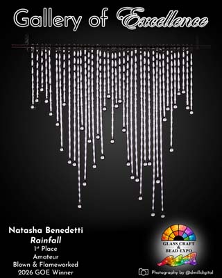 1st Place | Amateur | Blown and Flameworked | Natasha Benedetti - Rainfall