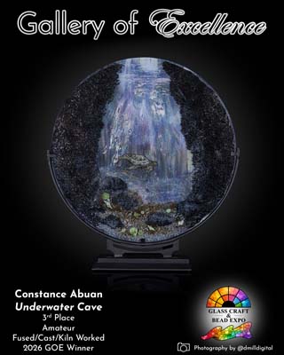 3rd Place | Amateur | Fused / Cast / Kiln Worked | Constance Abuan - Underwater Cave