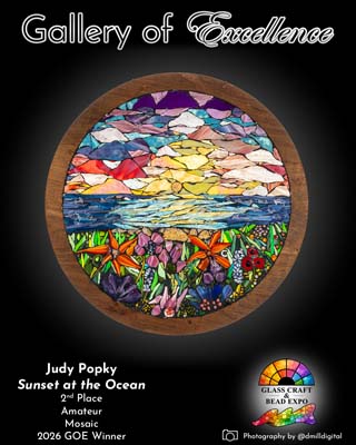 2nd Place | Amateur | Mosaic | Judy Popky - Sunset at the Ocean
