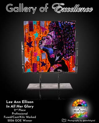 2nd Place | Professional | Fused / Cast / Kiln Worked | Lee Ann Ellison - In All Her Glory