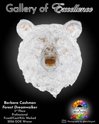 3rd Place | Professional | Fused / Cast / Kiln Worked | Barbara Cashman - Forest Dreamwalker