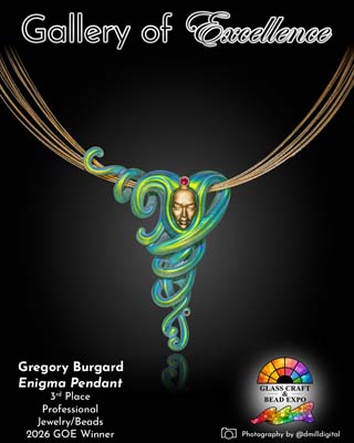 3rd Place | Professional | Jewelry/Beads | Gregory Burgard - Enigma Pendant