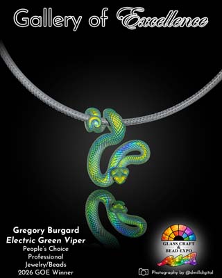 People's Choice | Professional | Jewelry/Beads | Gregory Burgard - Electric Green Viper