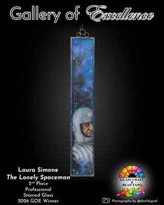 2nd Place | Professional | Stained Glass | Laura Simone - The Lonely Spaceman