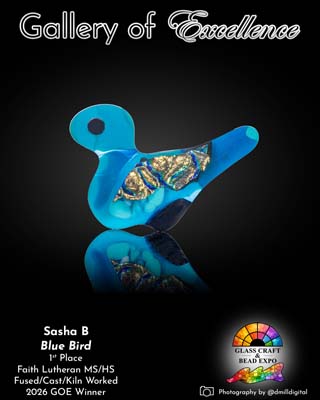 1st Place | Faith Lutheran MS/HS | Fused / Cast / Kiln Worked | Sasha B - Blue Bird